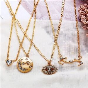 Necklace Multilayer Nazar Rhinestone Crystal Alloy